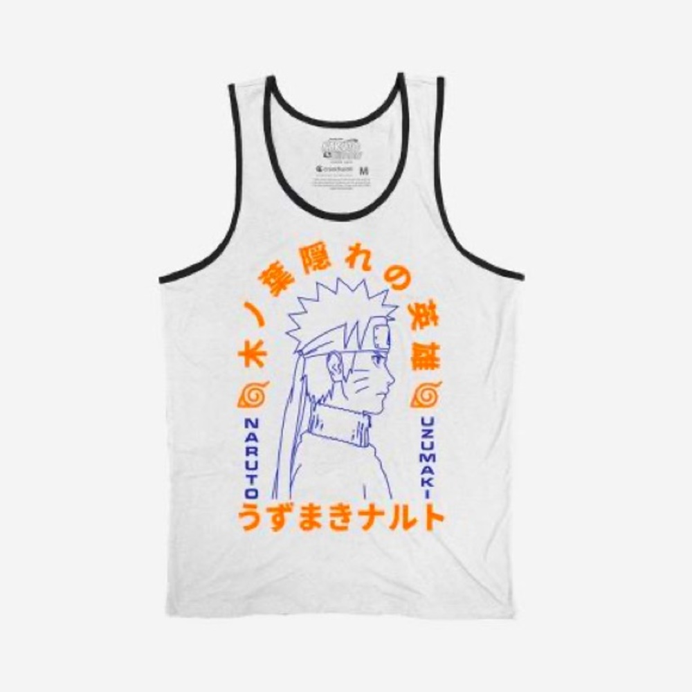 Adult Naruto Uzumaki Tank Top - White Mens Size Small & Medium available